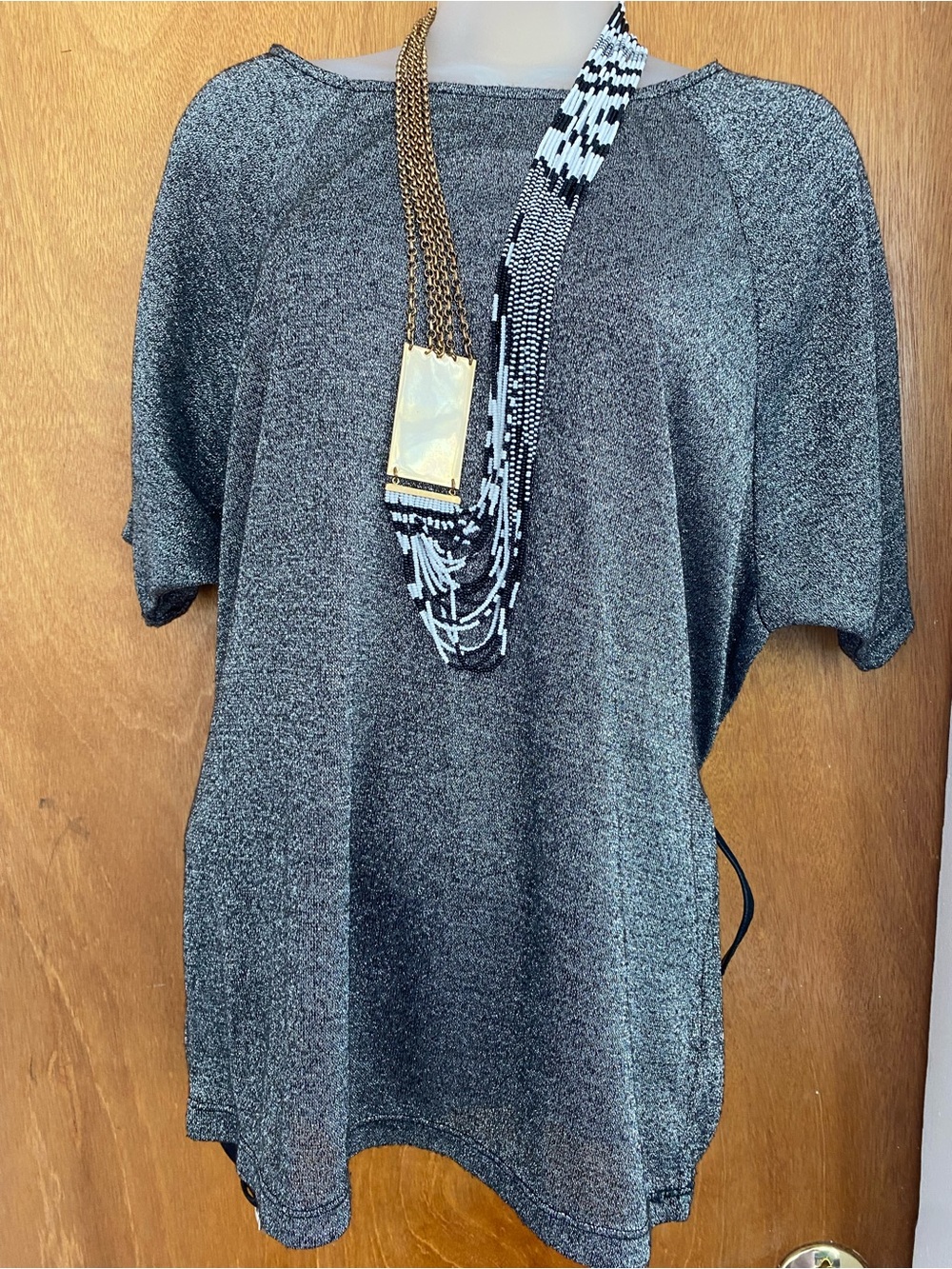 sofia by sofia vergara Women's Short-Sleeve Knit Top in Heather Gray